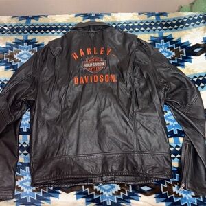Harley-Davidson black leather motorcycle jacket